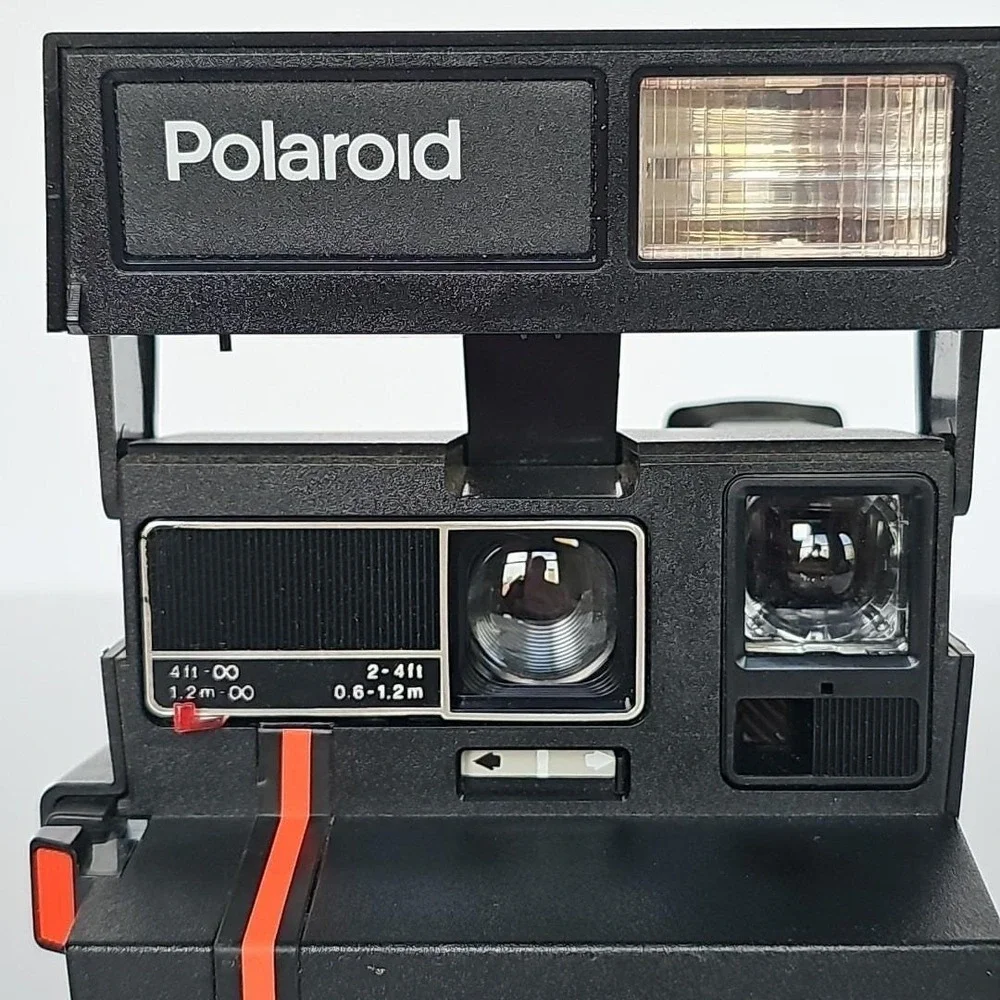 Polaroid One-Step Flash 600 Plus Instant Red Stripe Film Camera W/ Strap 1614